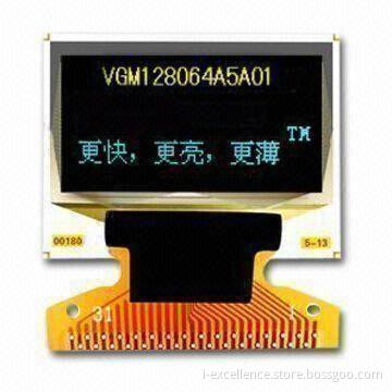 0.96-inch OLED Display, Available in Yellow and Blue Displays for MP3 or MP4 Applications